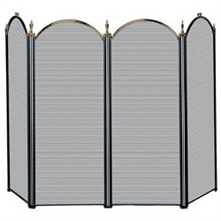 Uniflame 4 Fold Antique Brass/Black Screen (S 5118)