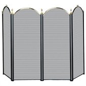 Uniflame 4 Fold Polished Brass/Black Screen