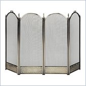 Uniflame 4 Fold Antique Brass Screen With Decorative Filigree