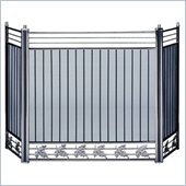 Uniflame 3 Fold Brushed Nickel & Black Square Screen with Leaves