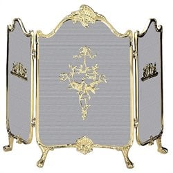 Uniflame 3 Fold Ornate Fully Cast Solid Brass Screen