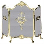 Uniflame 3 Fold Ornate Fully Cast Solid Brass Screen