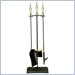 Uniflame 4 Piece Polished Brass & Black Fireset