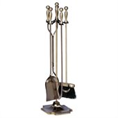 Uniflame 5 Piece Antique Brass Fireset