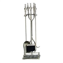 Uniflame 5 Piece Antique Brass Fireset