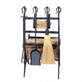 Uniflame Black Log and Kindling Rack with Firetools