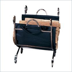 Uniflame Antique Copper Log Holder with Canvas Carrier