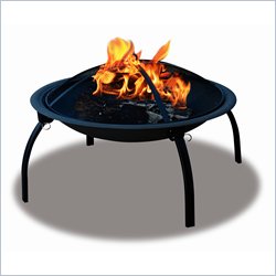 Uniflame 35 Inch Black Fire Pit Outdoor Fireplace With Foldable Legs