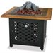 Uniflame LP Gas Outdoor Firebowl with Slate and Faux Wood Mantel