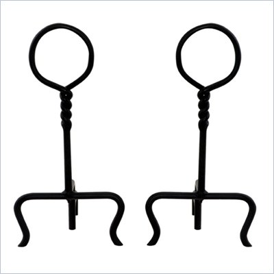 Uniflame Ring Swirl Black Andirons
