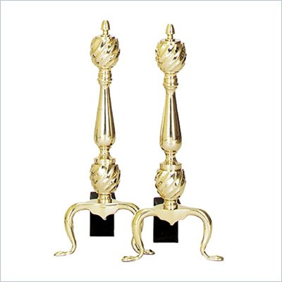 Uniflame Solid Brass Twist Andirons