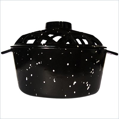 Uniflame Black with White Speckles Porcelain Coated Lattice Top Steamer