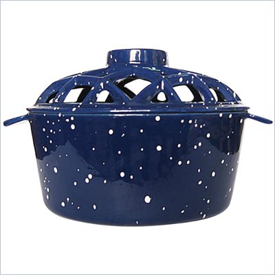 Uniflame Blue with White Speckles Porcelain Coated Lattice Top Steamer