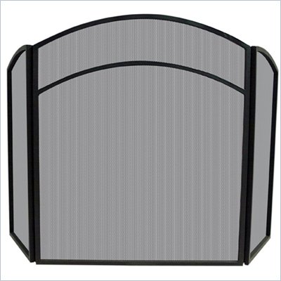 Uniflame 3 Fold Black Wrought Iron Arch Top Screen