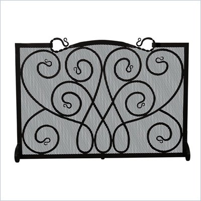 Uniflame Single Panel Black Wrought Iron Screen
