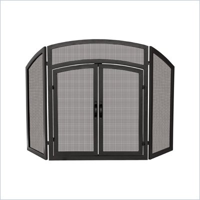 Uniflame 3 Fold Black Wrought Iron Arch Top with Doors