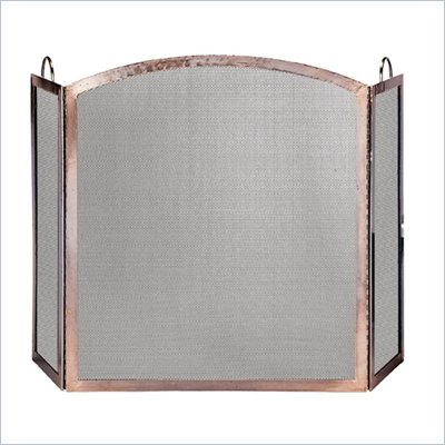 Uniflame 3 Panel Antique Copper Screen With Arched Center Panel