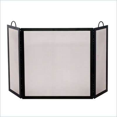 Uniflame 3 Fold Black Wrought Iron Medium Screen
