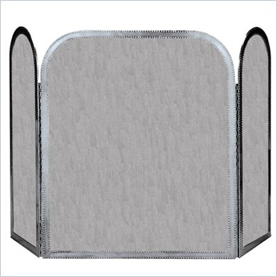 Uniflame 3 Panel Pewter Heavy Weight Wrought Iron Screen With Pebble Finish