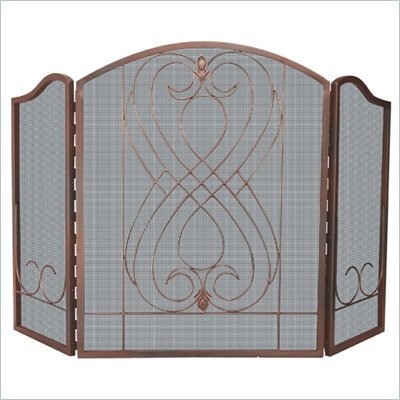 Uniflame 3 Fold Venetian Bronze Filigree Screen