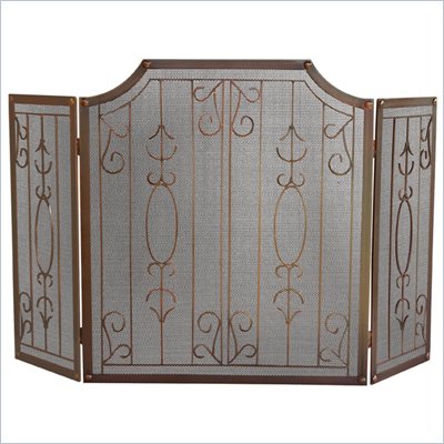 Uniflame 3 Fold Venetian Bronze Screen With Bars