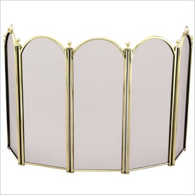 Uniflame 5 Fold Polished Brass Large Diameter Screen