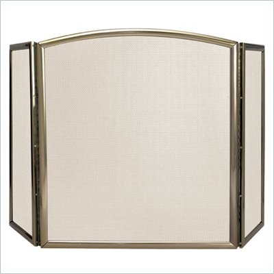 Uniflame 3 Fold Polished Iron Extruded Aluminum Screen with Arch Top