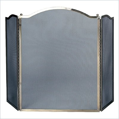 Uniflame 3 Fold Antique Brass Screen With Center Arch