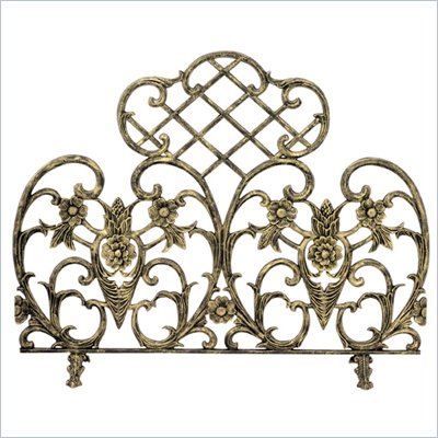 Uniflame Single Panel Antique Gold Cast Aluminum Screen