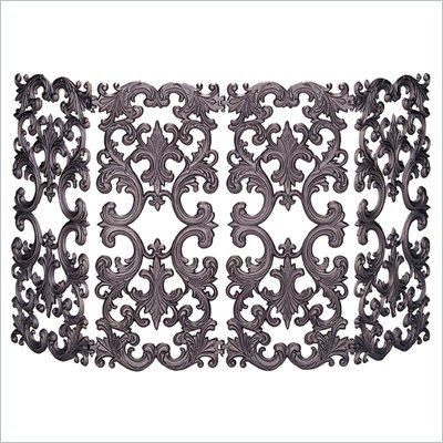 Uniflame 4 Fold Bronze Cast Aluminum Fireplace Screen