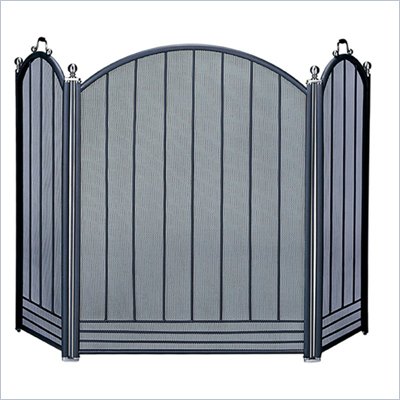 Uniflame 3 Fold Large Diameter Brushed Nickel & Black Screen with Gate