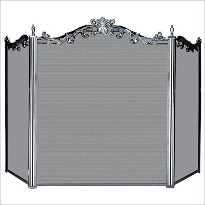 Uniflame 3 Fold Cast Satin Antique Solid Brass Screen