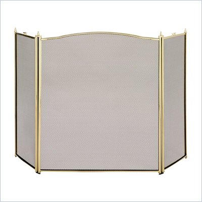 Uniflame 3 Fold Polished Brass Screen