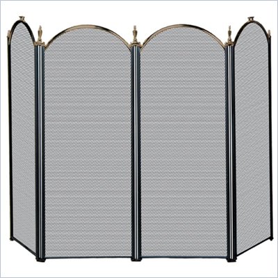 Uniflame 4 Fold Antique Brass/Black Screen (S 5118)