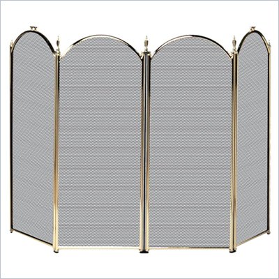 Uniflame 4 Fold Polished Brass Screen