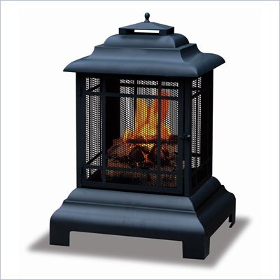 Uniflame Black Two Sided Outdoor Fireplace