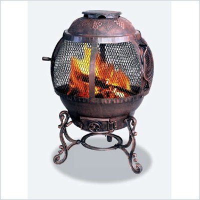 Uniflame Antique Rust Cast Iron Outdoor Fireplace