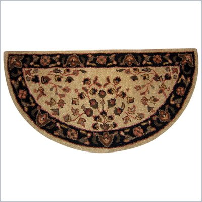Uniflame Beige with Black Hand Tufted 100% Wool Rug