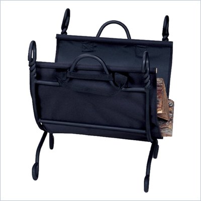 Uniflame Ring Swirl Black Log Rack with Canvas Carrier