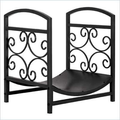 Uniflame Graphite Finish Log Holder with Scrollwork