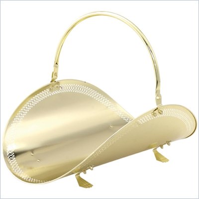 Uniflame 19 Inch Polished Brass Filigree Woodbasket