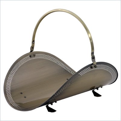 Uniflame 21 Inch Antique Brass Filigree Woodbasket