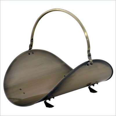 Uniflame 19 Inch Antique Brass Woodbasket