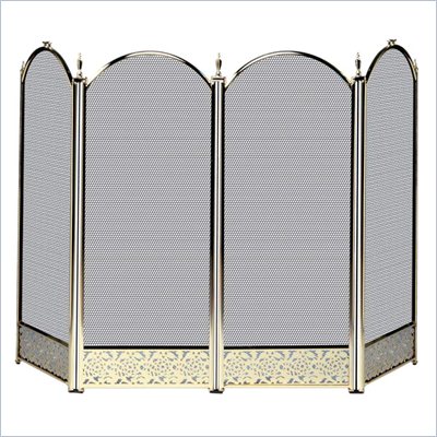 Uniflame 4 Fold Polished Brass Screen