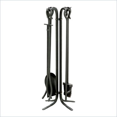 Uniflame 5 Piece Black Wrought Iron Fireset