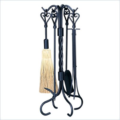 Uniflame 5 Piece Black Heavy Weight Rustic Fireset