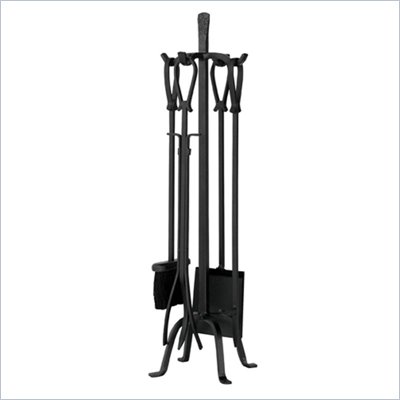 Uniflame 5 Piece Olde World Iron Fireset with Loop Handles