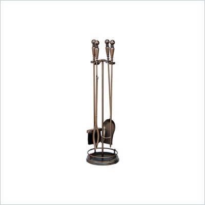 Uniflame 5 Piece Venetian Bronze with Ball Handle Fireset