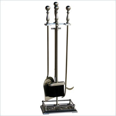 Uniflame 5 Piece Satin Pewter Fireset