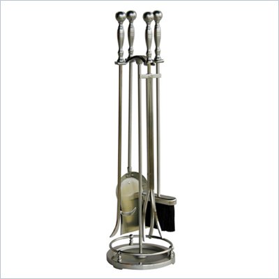 Uniflame 5 Piece Satin Pewter Fireset